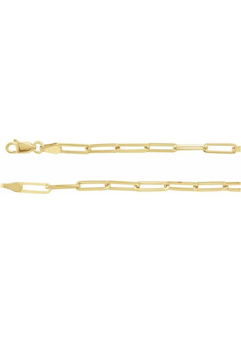 Elongated Link Chain Bracelet - 14k Yellow Gold