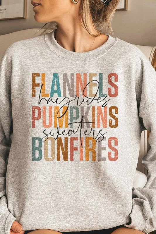 FLANNELS PUMPKINS BONFIRES SWEATSHIRT PLUS SIZE