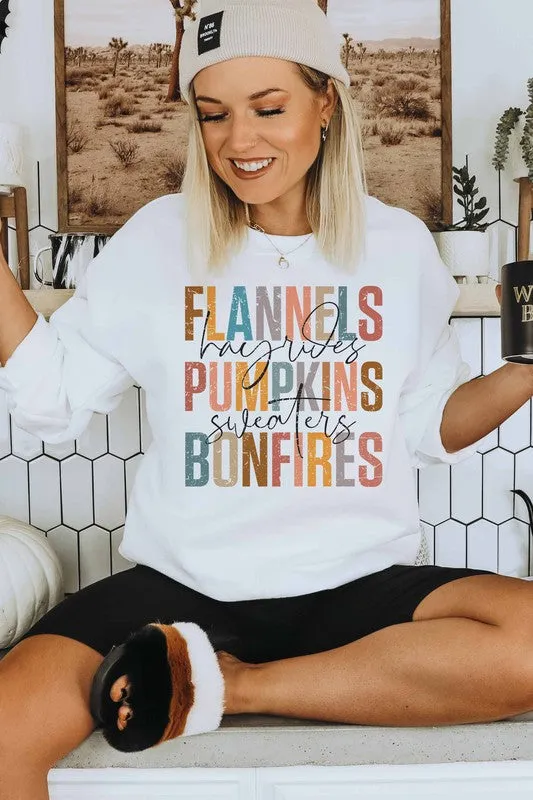 FLANNELS PUMPKINS BONFIRES SWEATSHIRT PLUS SIZE