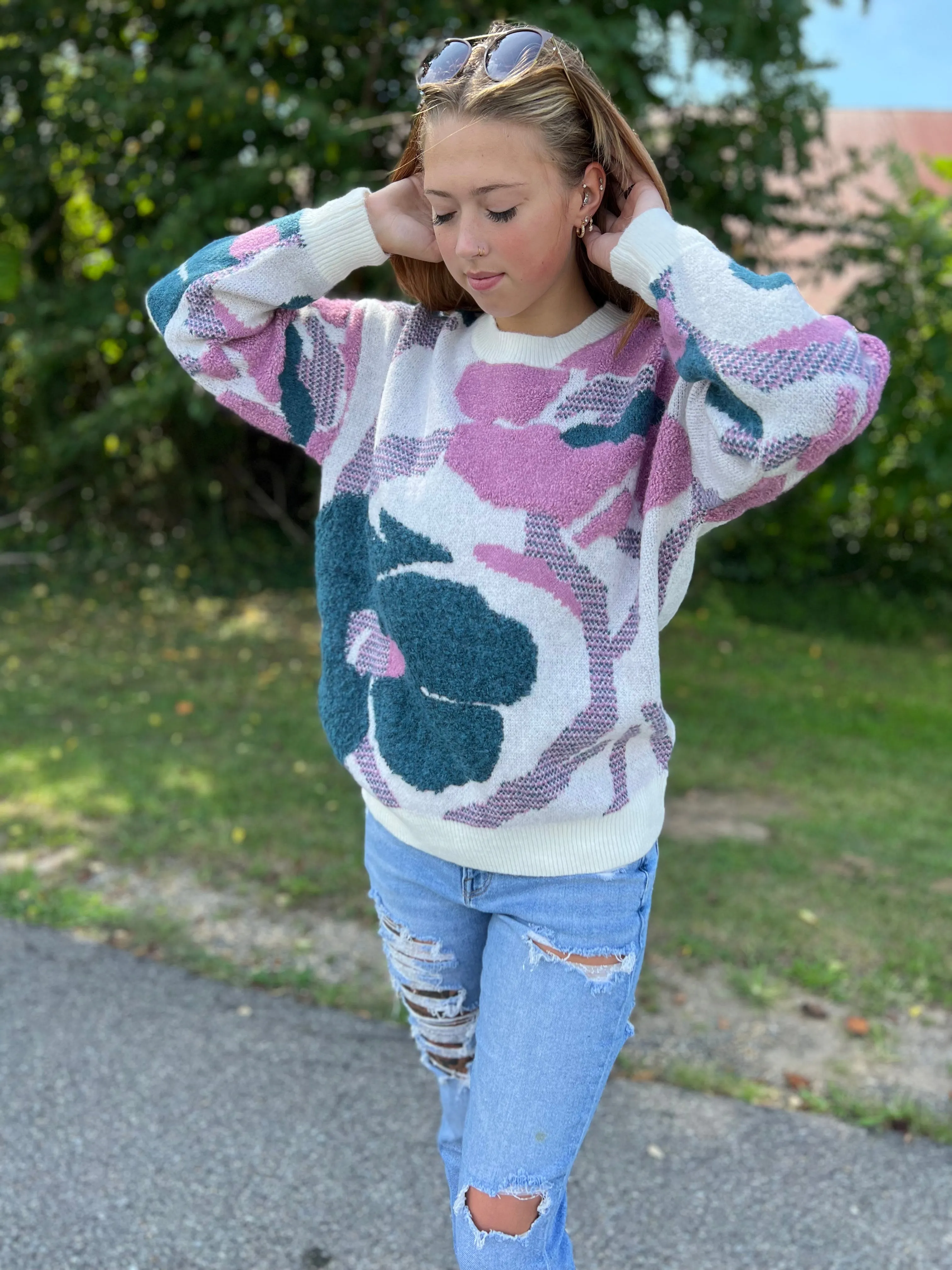 Floral sweater