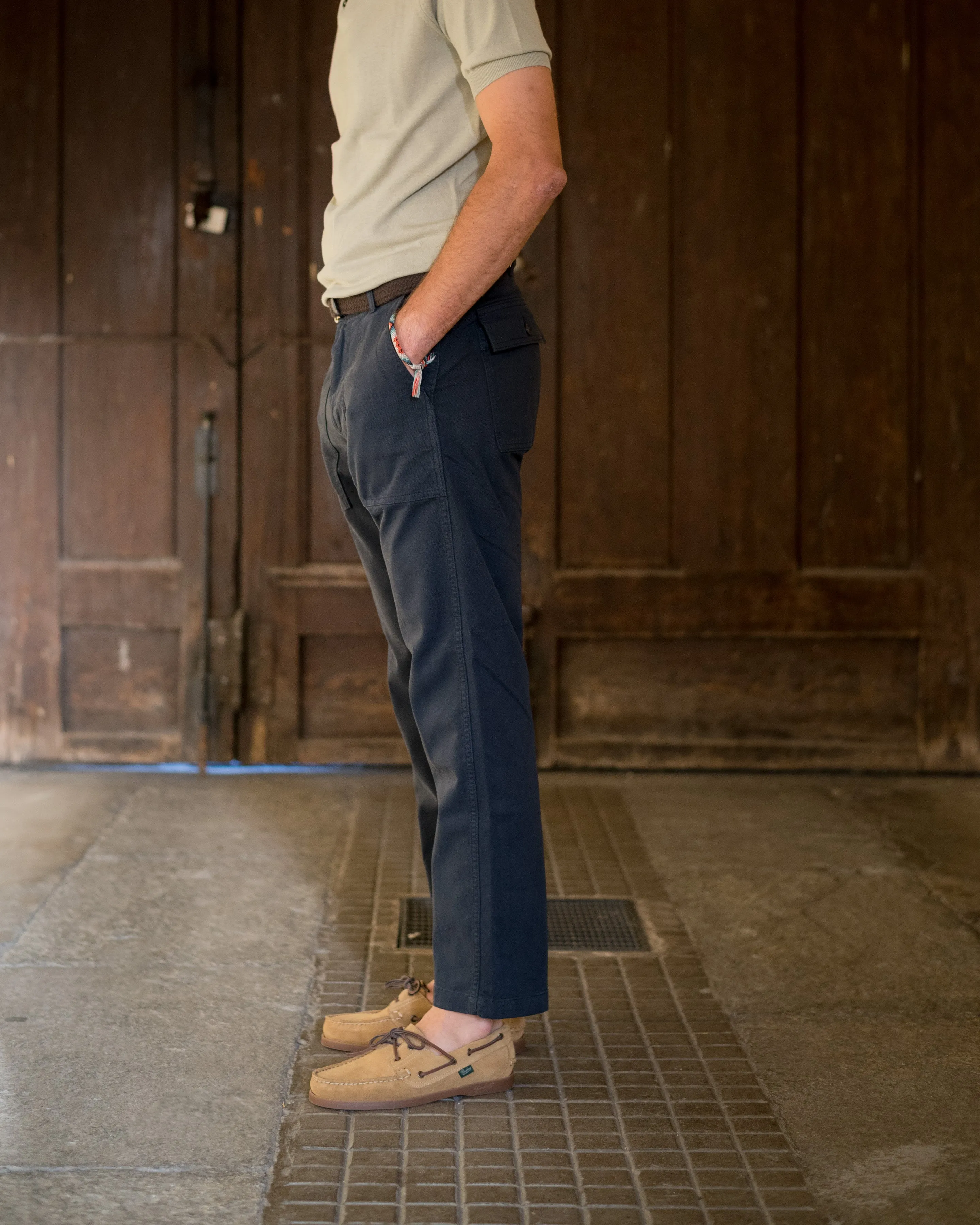 FRESH Cotton Fatigue Pants In Navy