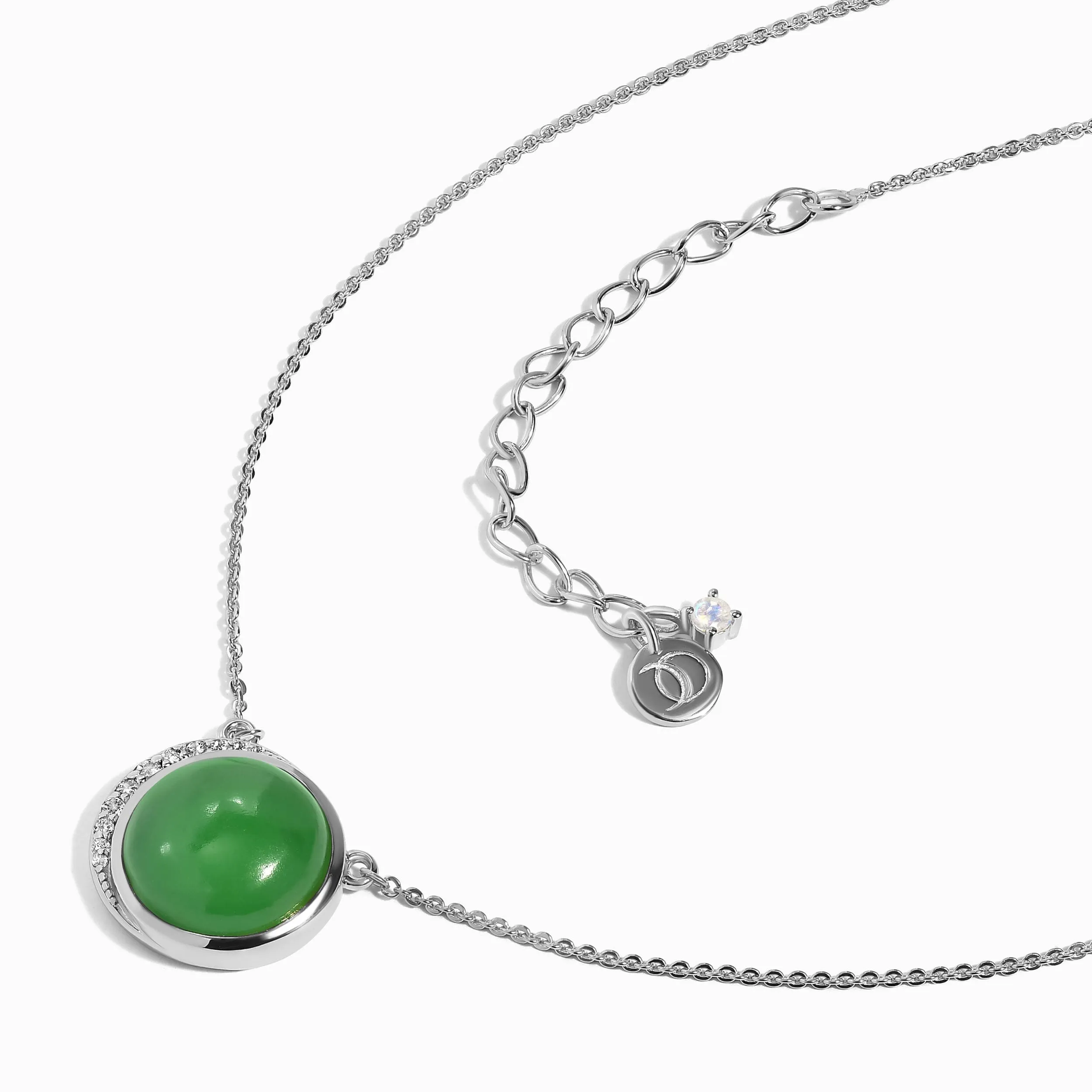 Green Jade Necklace - Moon Desire