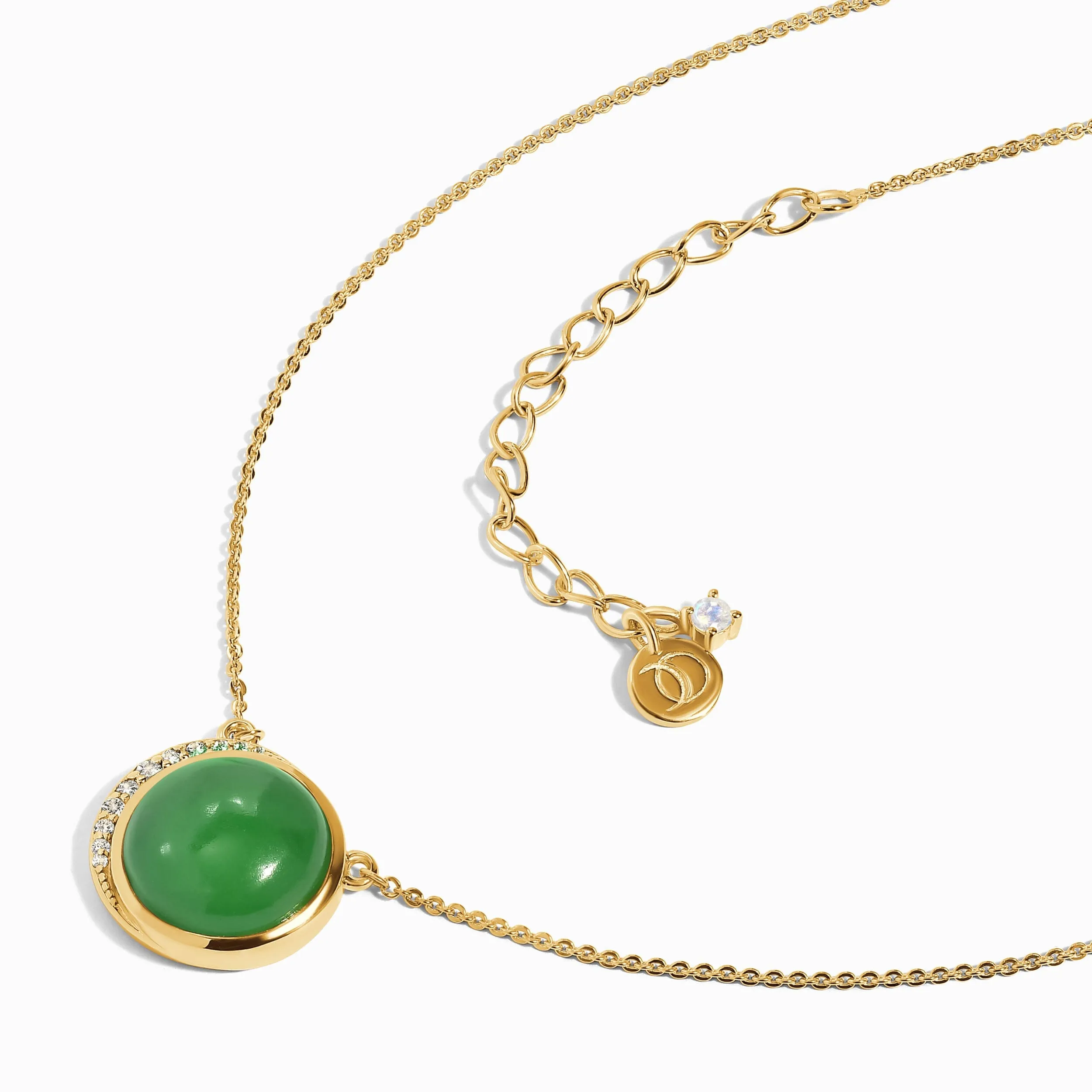 Green Jade Necklace - Moon Desire