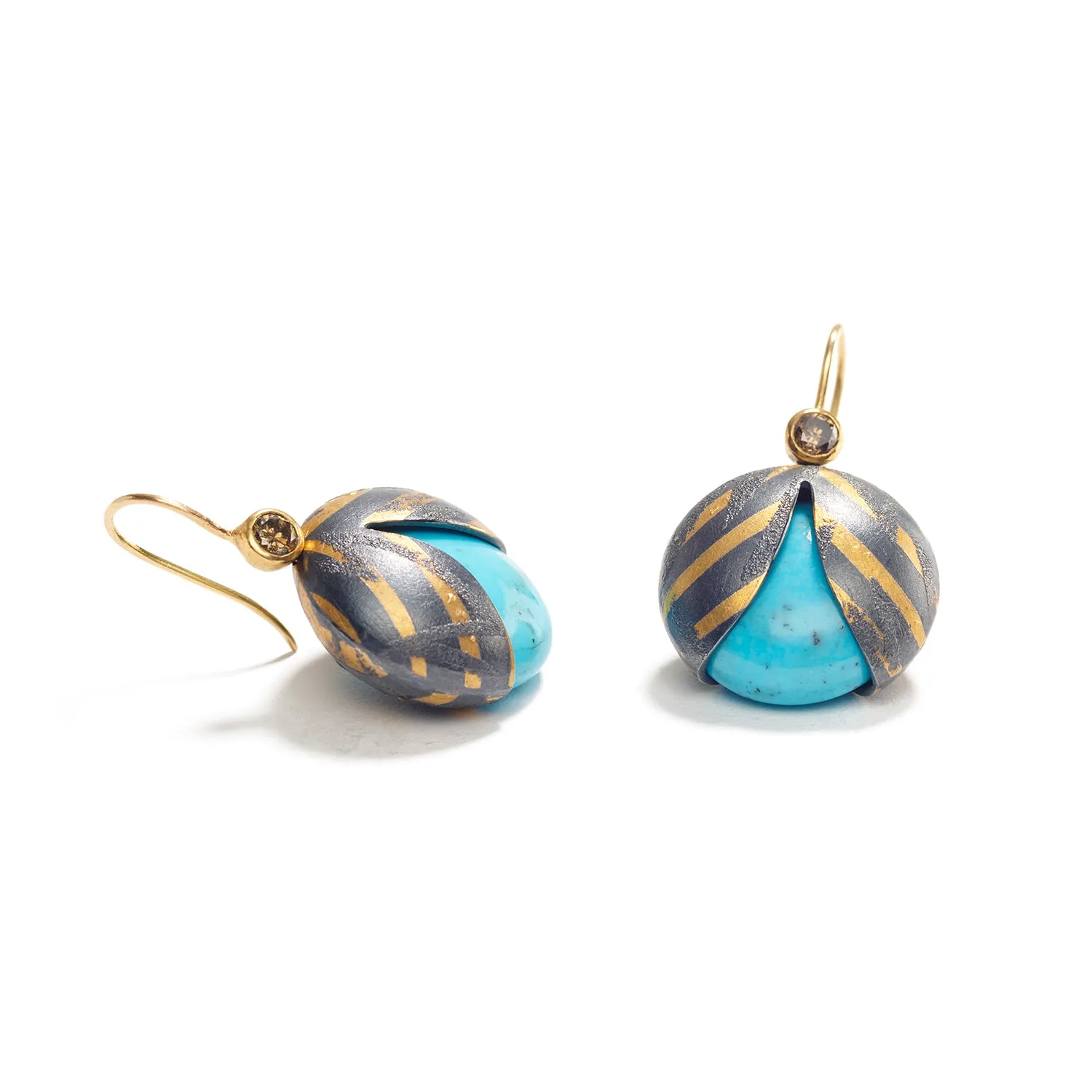 Hochstrasser Cut Turquoise Earrings