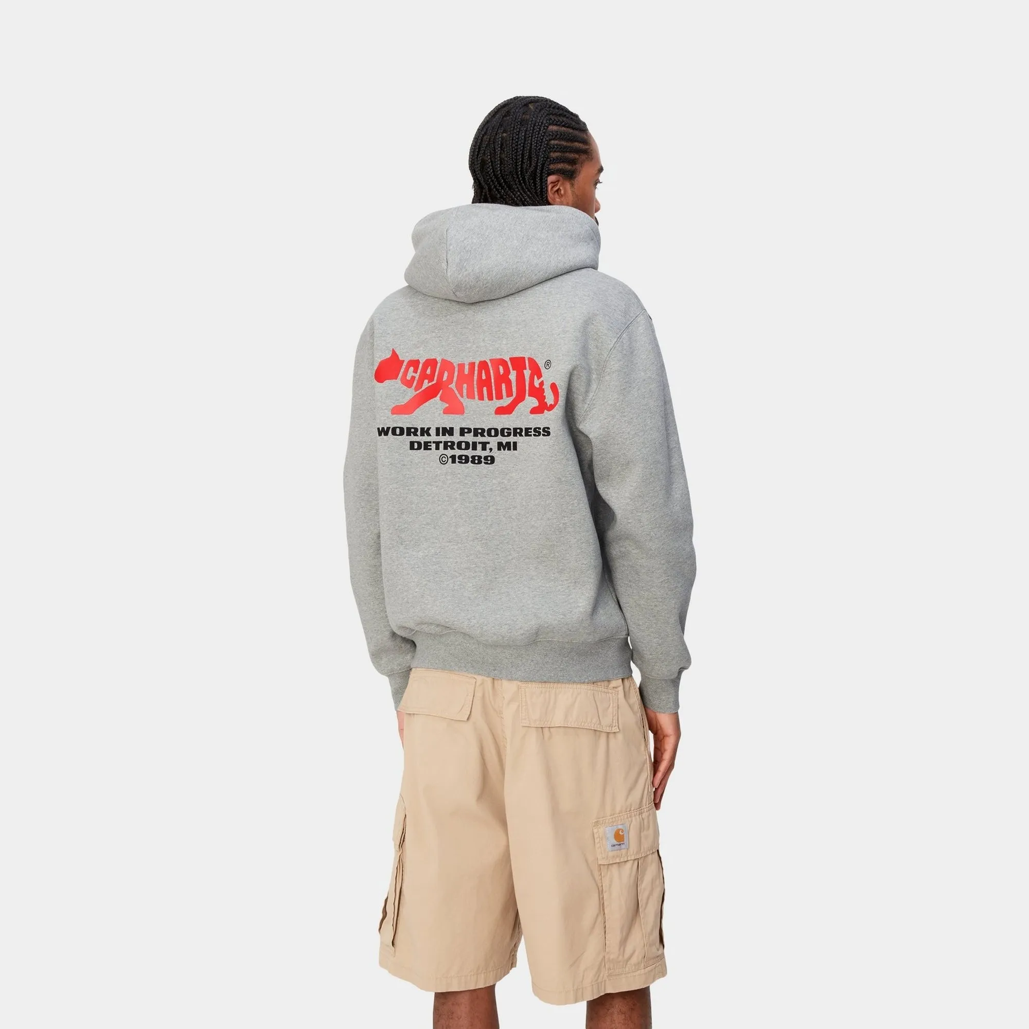 Hooded Rocky Script Sweatshirt | Grey Heather