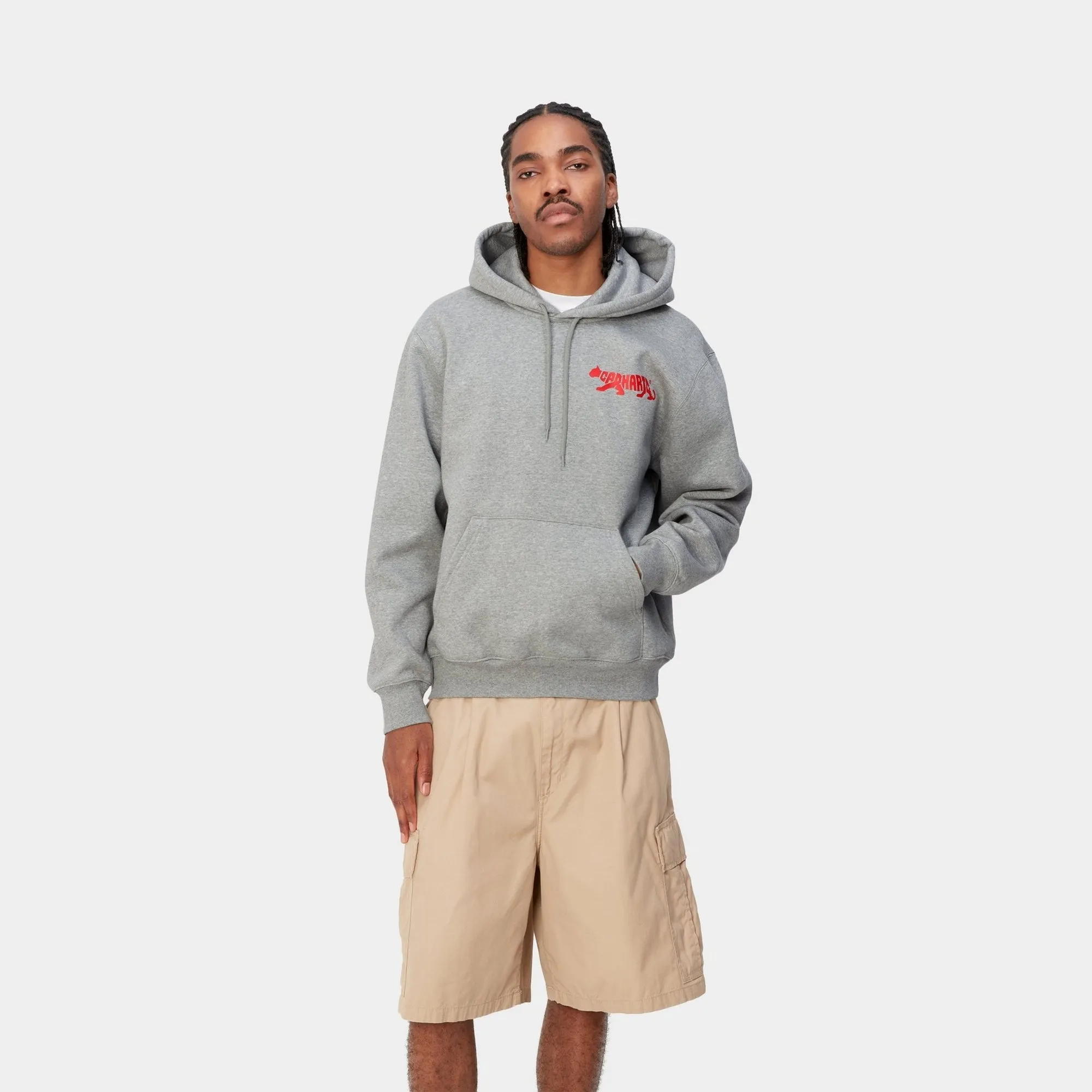 Hooded Rocky Script Sweatshirt | Grey Heather