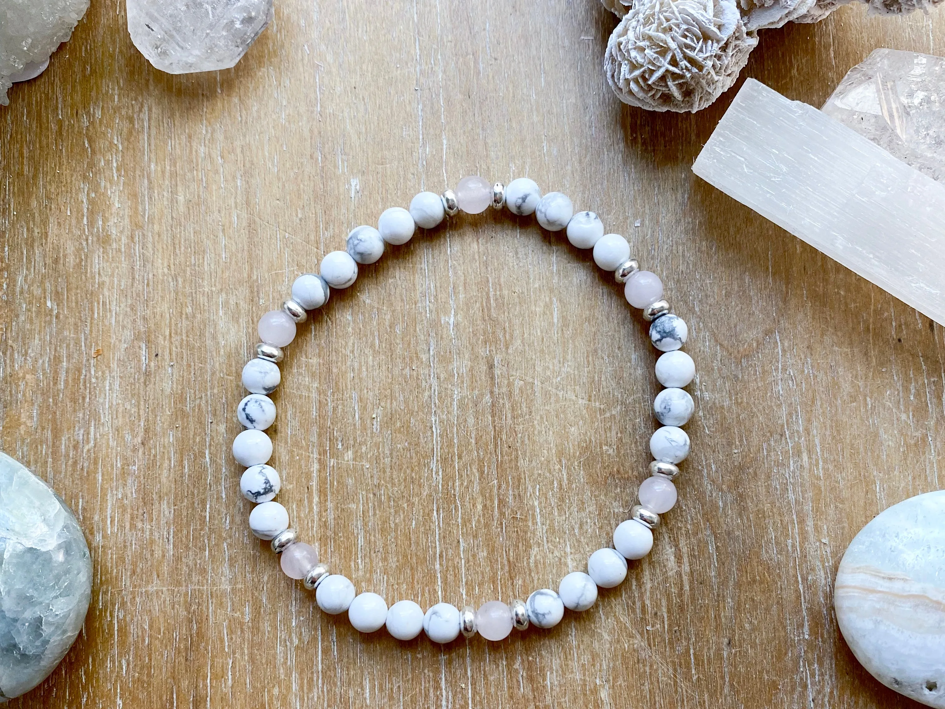 Howlite Beaded Anklet || Reiki Infused