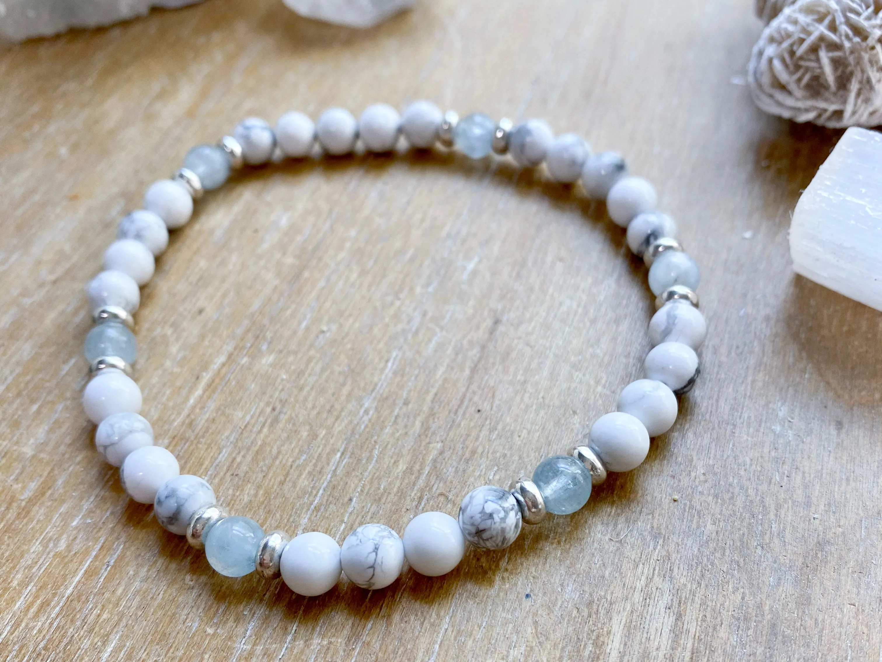 Howlite Beaded Anklet || Reiki Infused