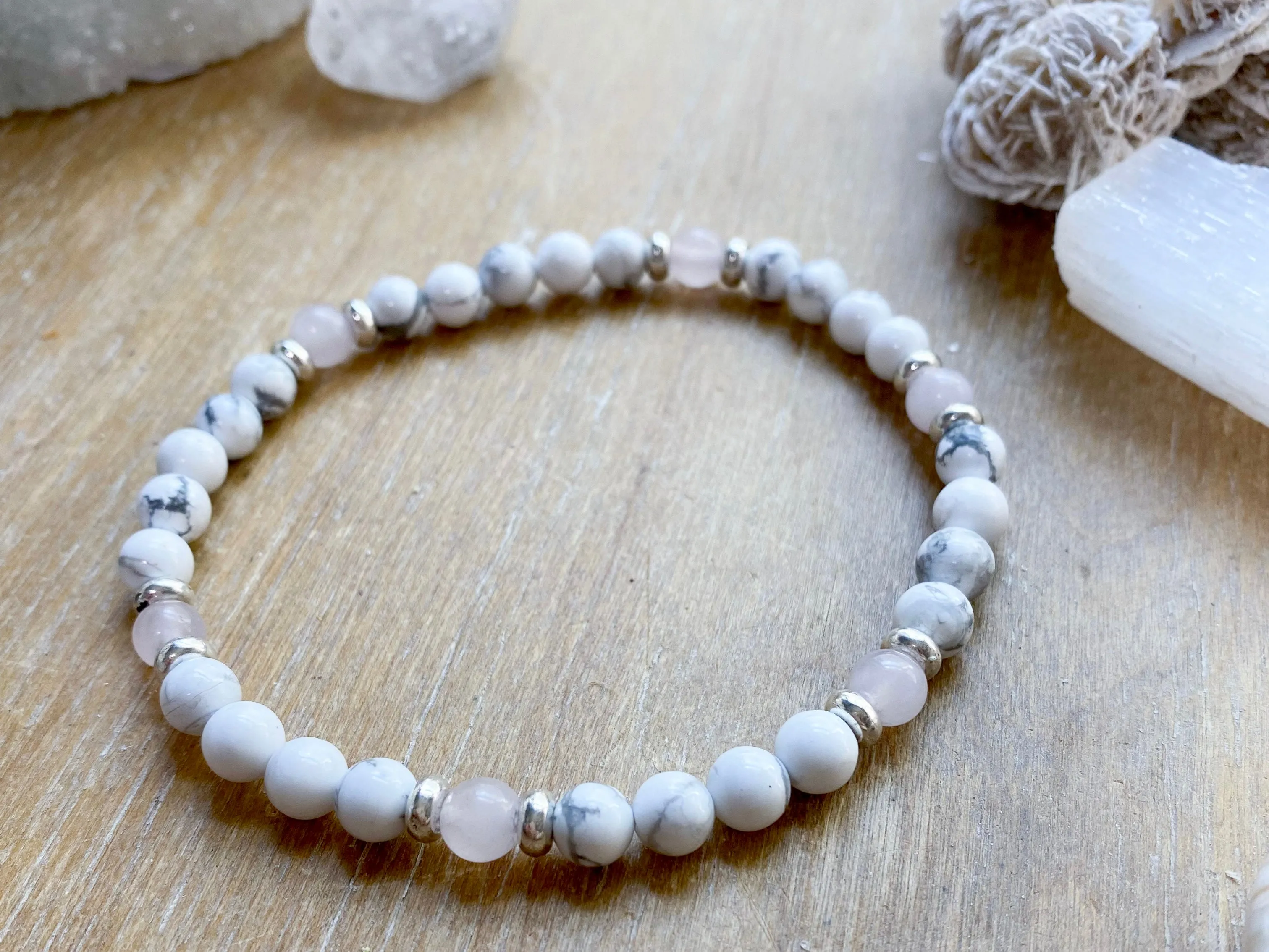 Howlite Beaded Anklet || Reiki Infused