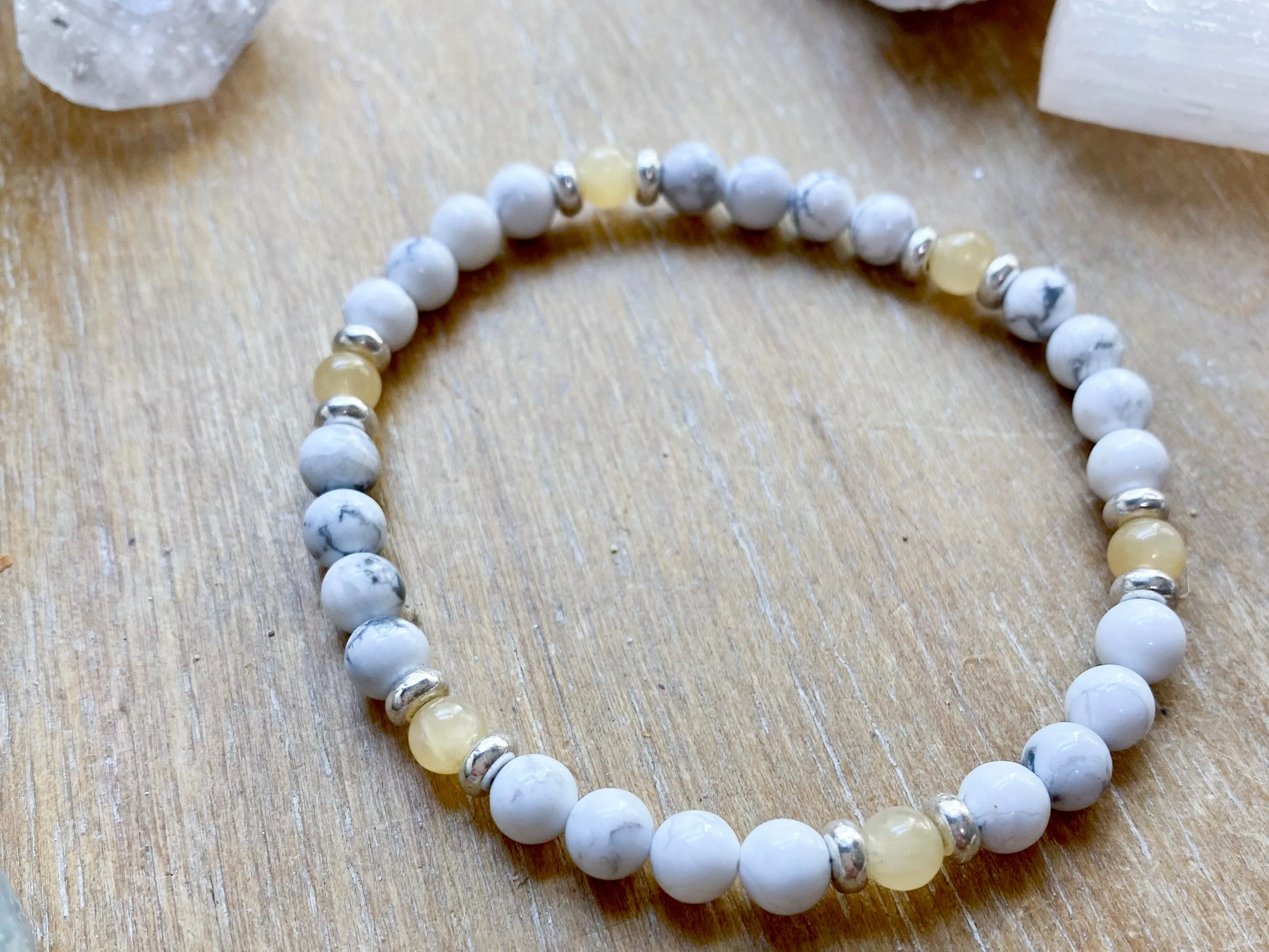 Howlite Beaded Anklet || Reiki Infused