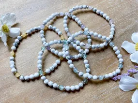 Howlite Beaded Anklet || Reiki Infused