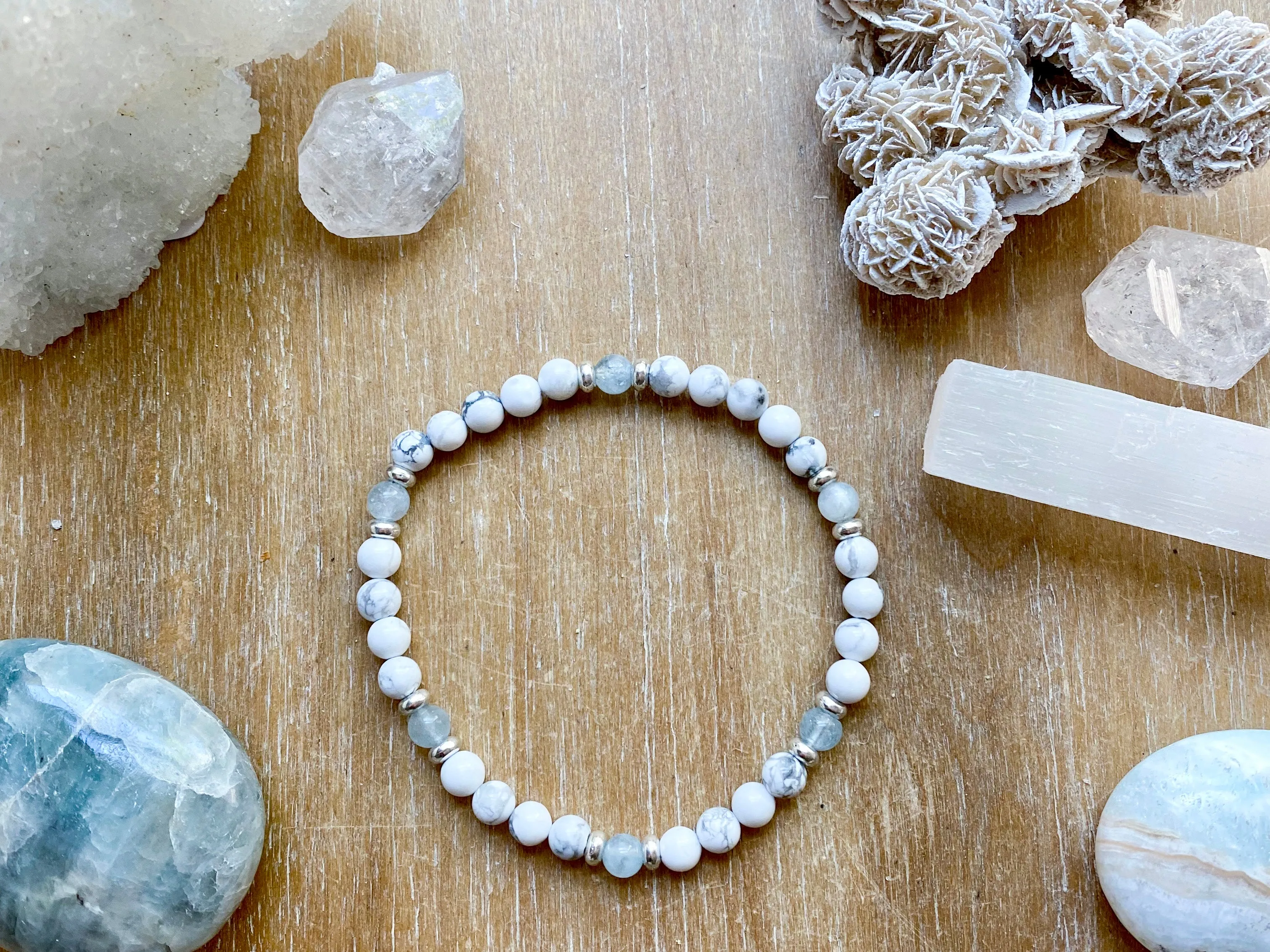 Howlite Beaded Anklet || Reiki Infused