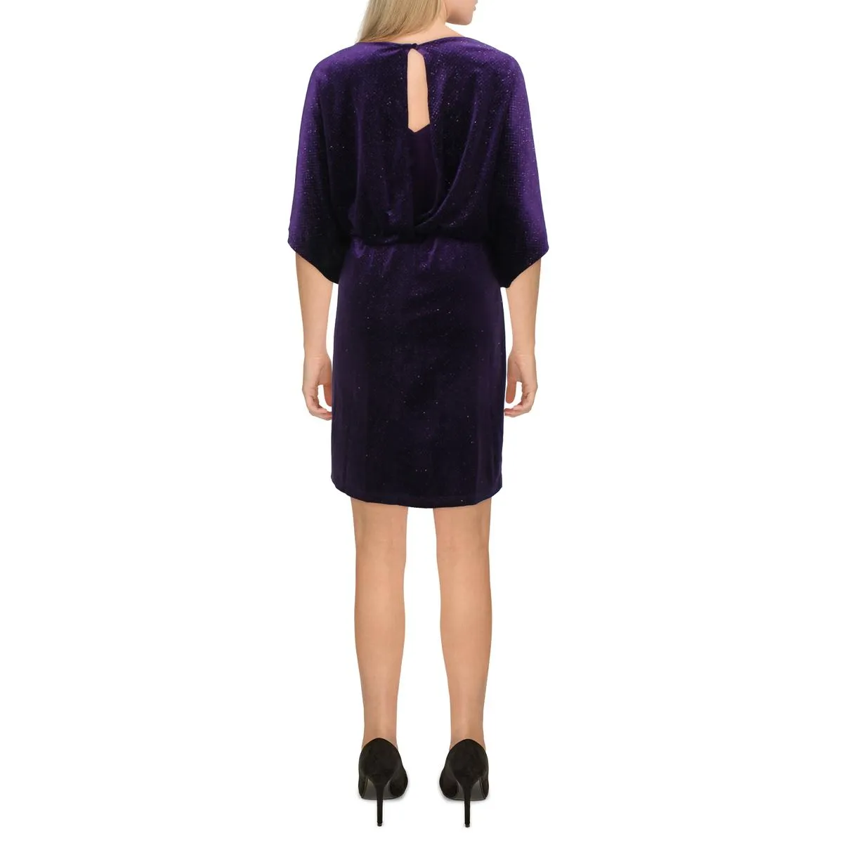 Jessica Howard Womens Velvet Dolman Cocktail and Party Dress