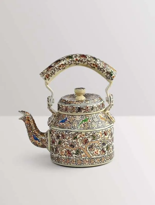 KAUSHALAM HAND PAINTED TEA KETTLE: RAJASTHANI ART