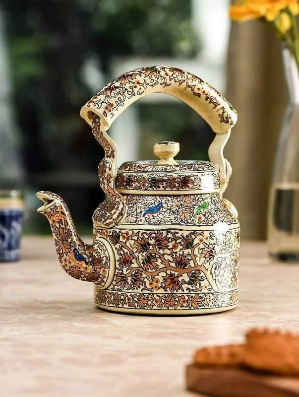 KAUSHALAM HAND PAINTED TEA KETTLE: RAJASTHANI ART