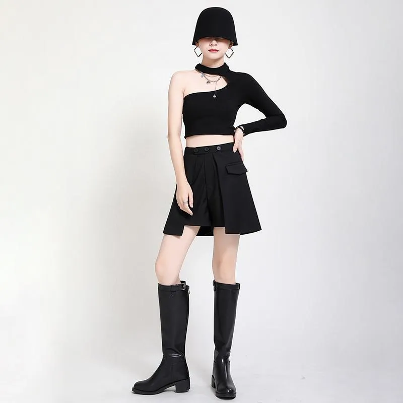 Kazuko Irregular Wide Leg Shorts