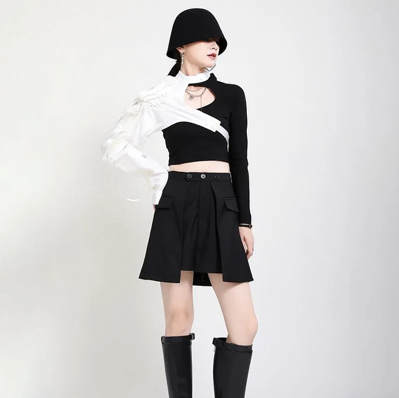 Kazuko Irregular Wide Leg Shorts