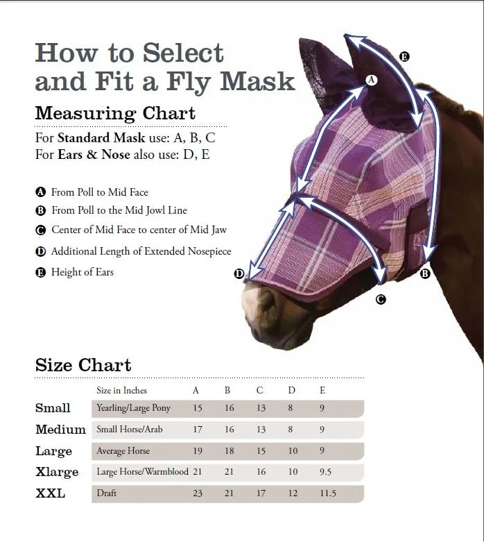 Kensington Protective Products Fly Mask With Ears, Forelock opening And Fleece Trim