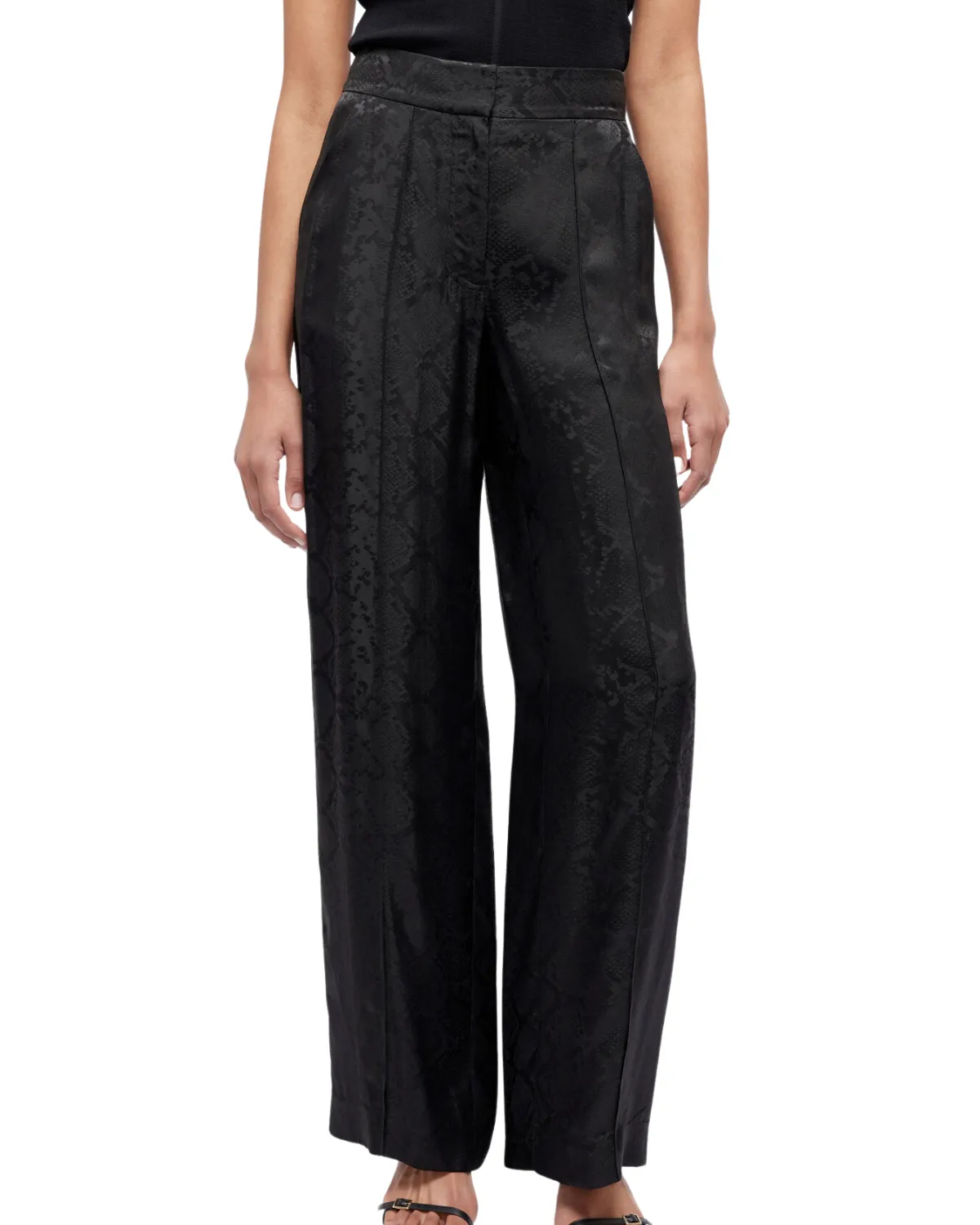 Kyra Wide Leg Pant (Black Python)