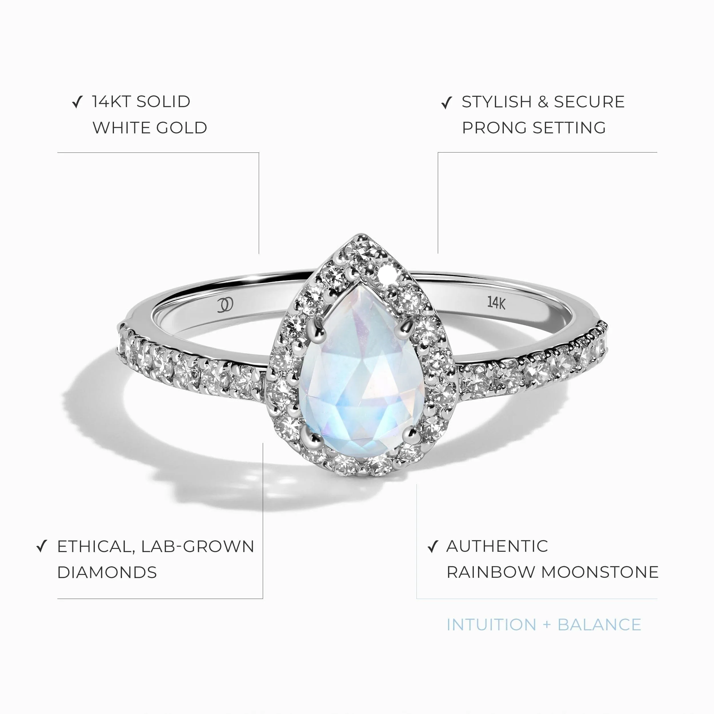 Lab Diamond Tear Of Joy Ring & Vow Band