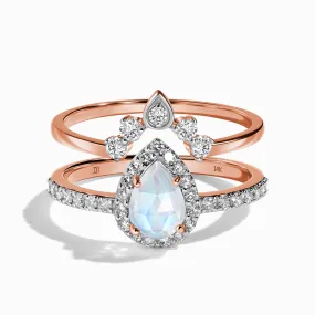 Lab Diamond Tear Of Joy Ring & Vow Band