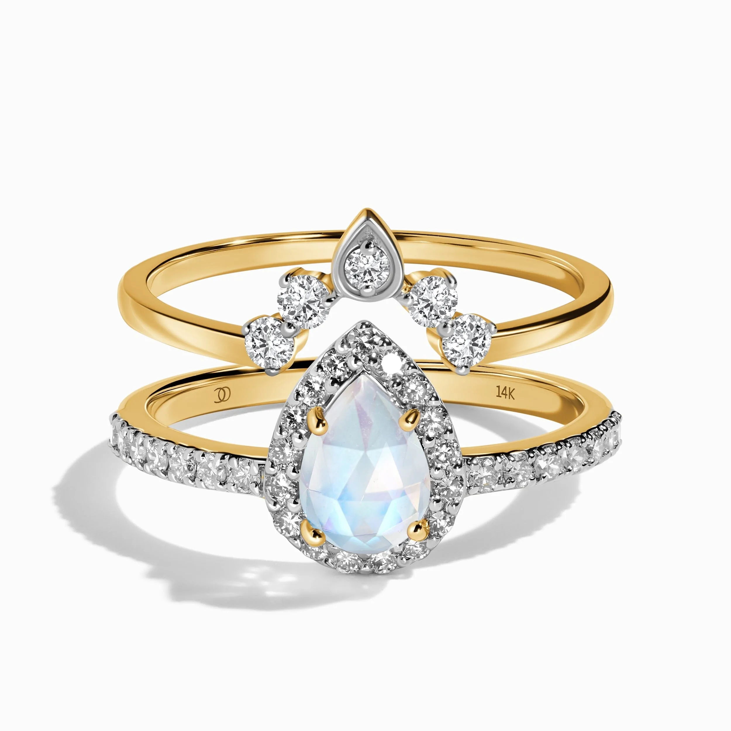 Lab Diamond Tear Of Joy Ring & Vow Band