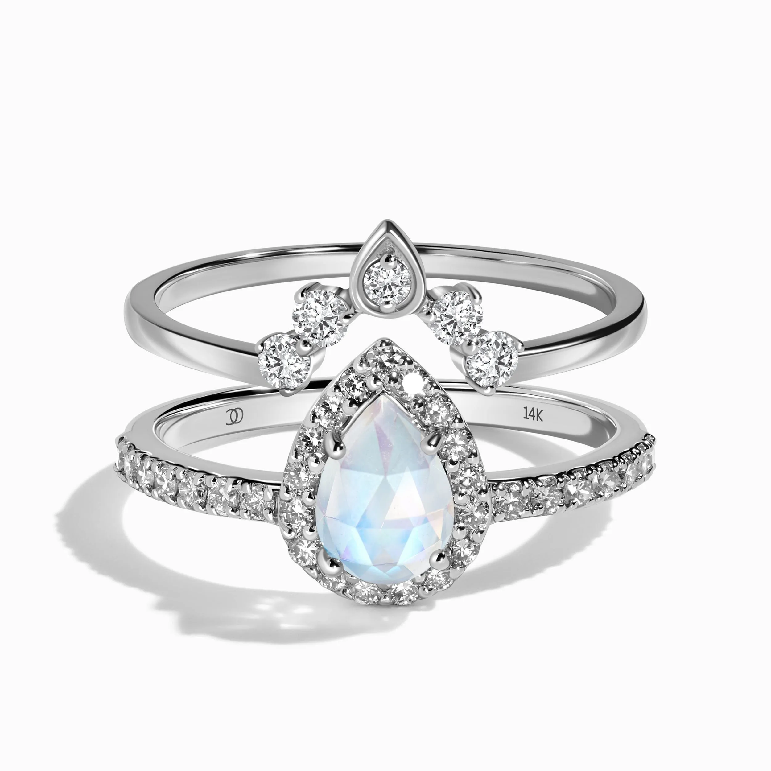 Lab Diamond Tear Of Joy Ring & Vow Band