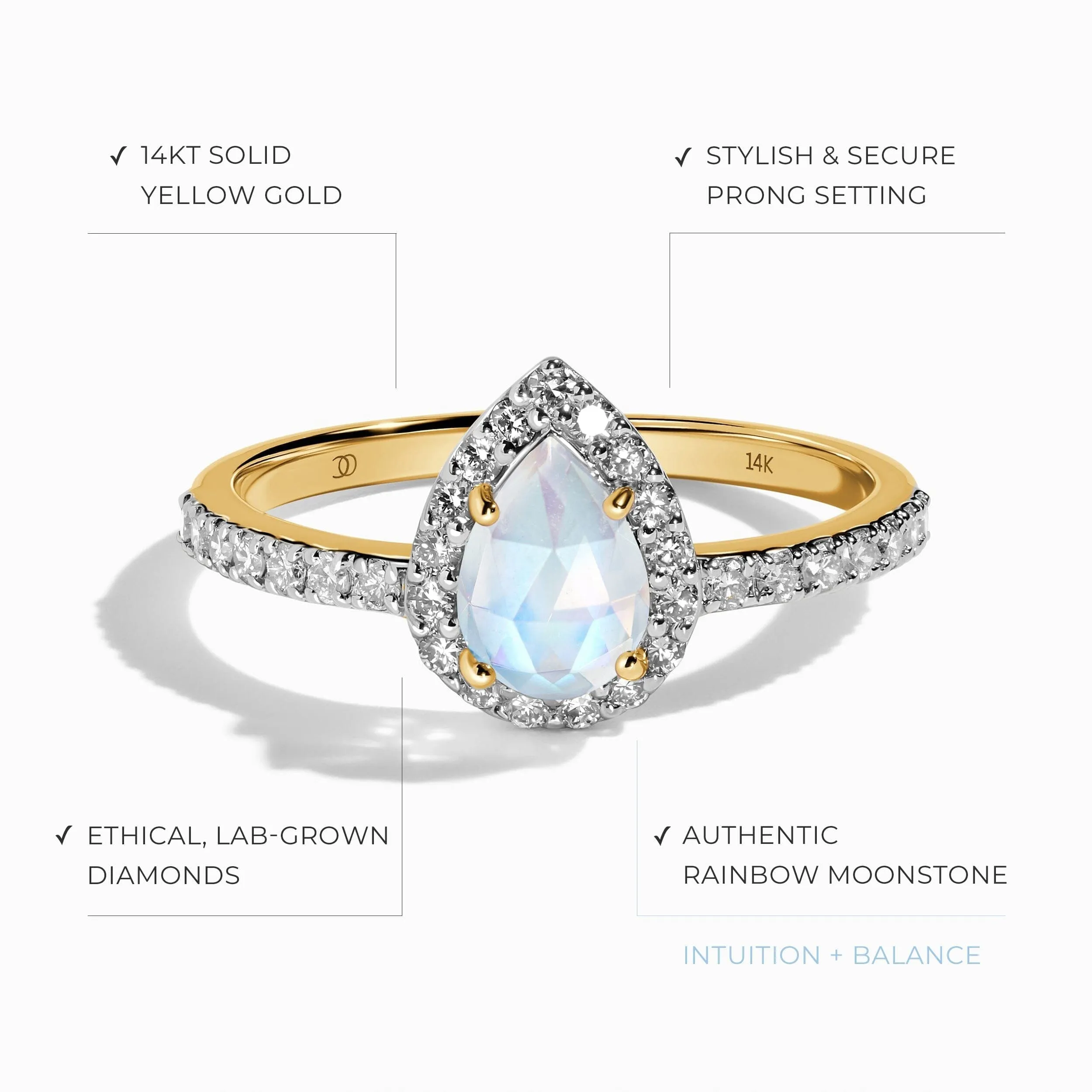 Lab Diamond Tear Of Joy Ring & Vow Band