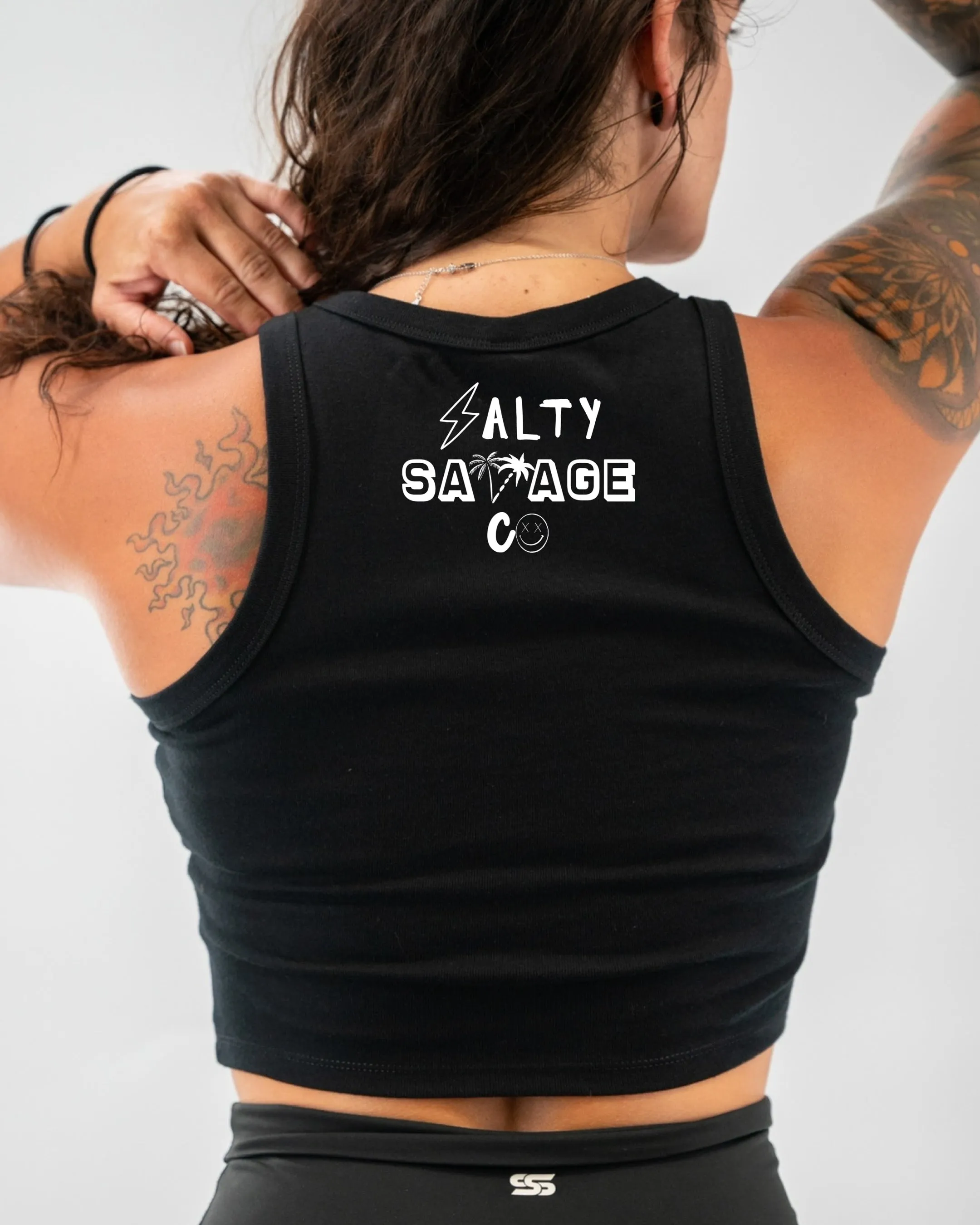 Ladies "Day Drinking" High Neck Sleeveless Crop Tank