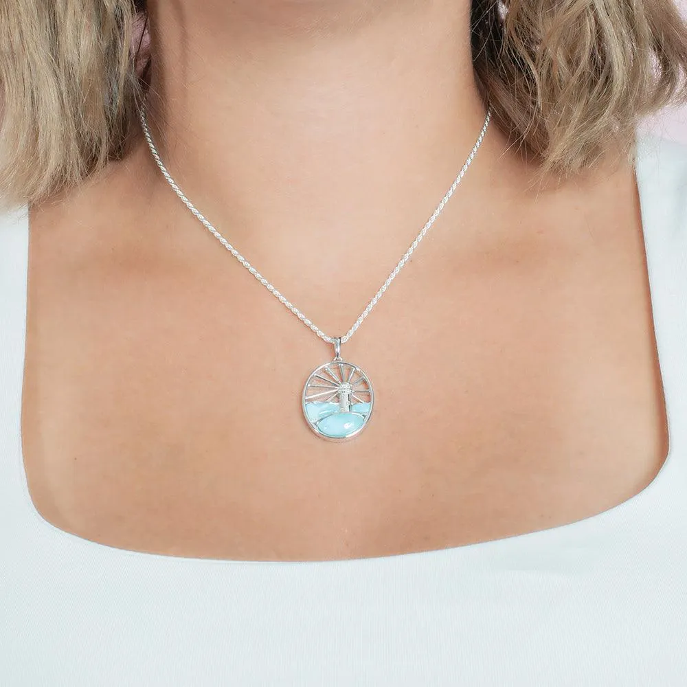 Larimar Keys Lighthouse Pendant