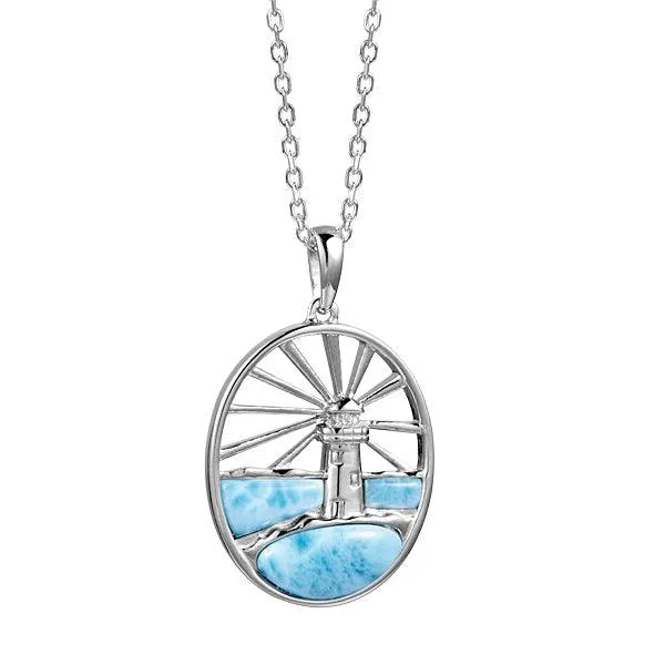 Larimar Keys Lighthouse Pendant