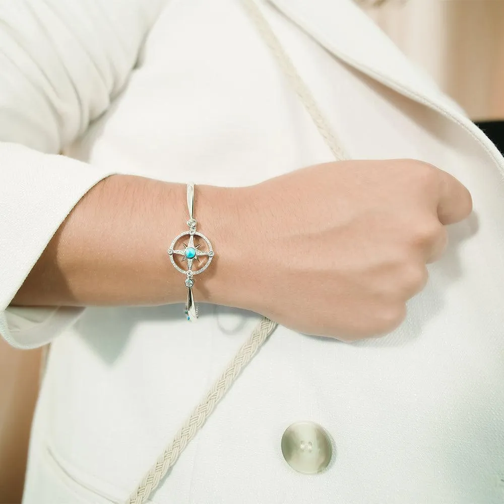 Larimar Pavè Compass Bracelet