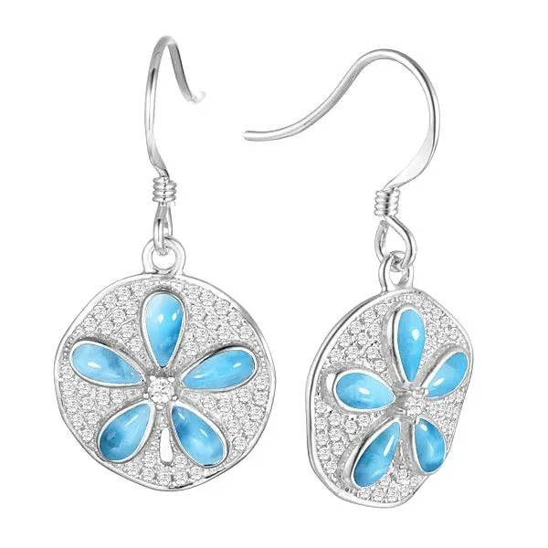 Larimar Pavé Sand Dollar Earrings