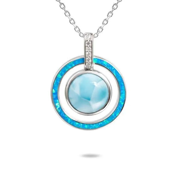 Larimar Saturn Spell Pendant