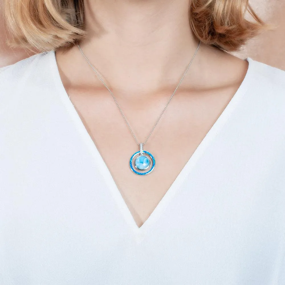 Larimar Saturn Spell Pendant