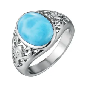 Larimar Victorian Paradise Ring