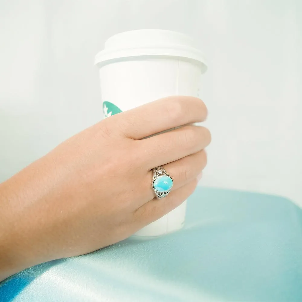 Larimar Victorian Paradise Ring