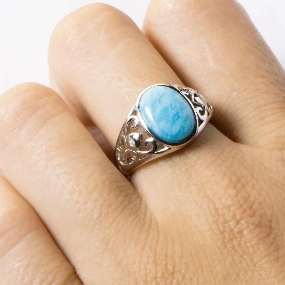 Larimar Victorian Paradise Ring