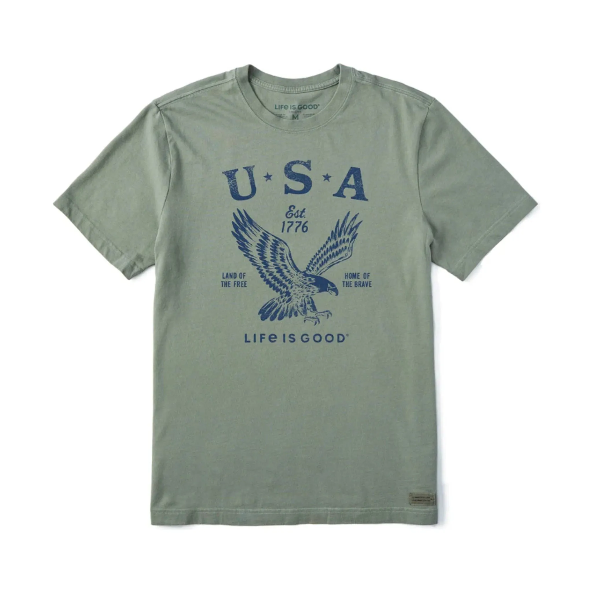 Life Is Good Men1776 Eagle Short Sleeve Crusher Tee - Moss Green