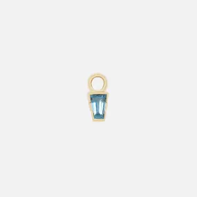 Linda Tapered Baguette Charm - 14K YELLOW - London Blue Topaz