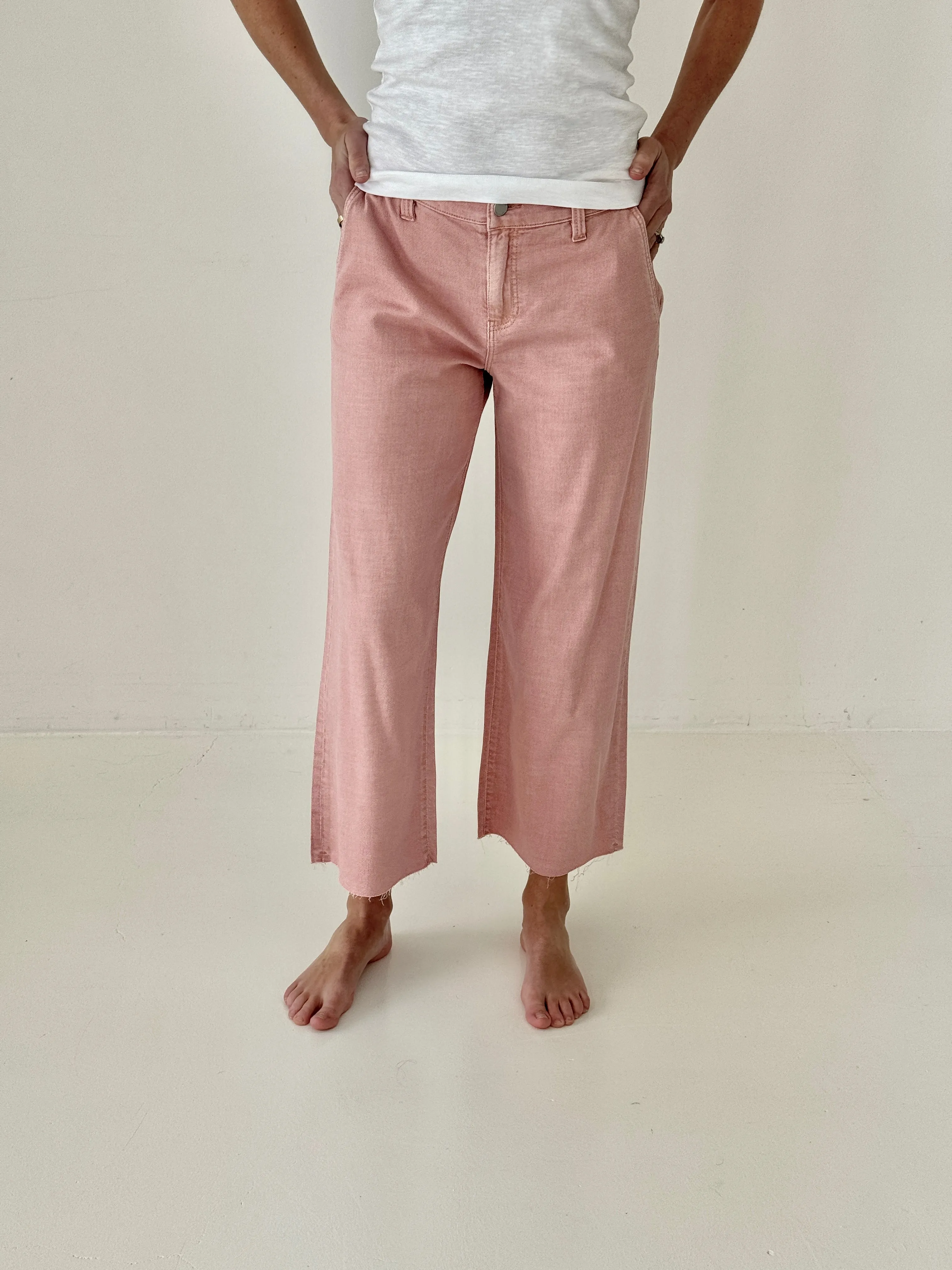 Liverpool Wide Leg Pant in Rose Blush