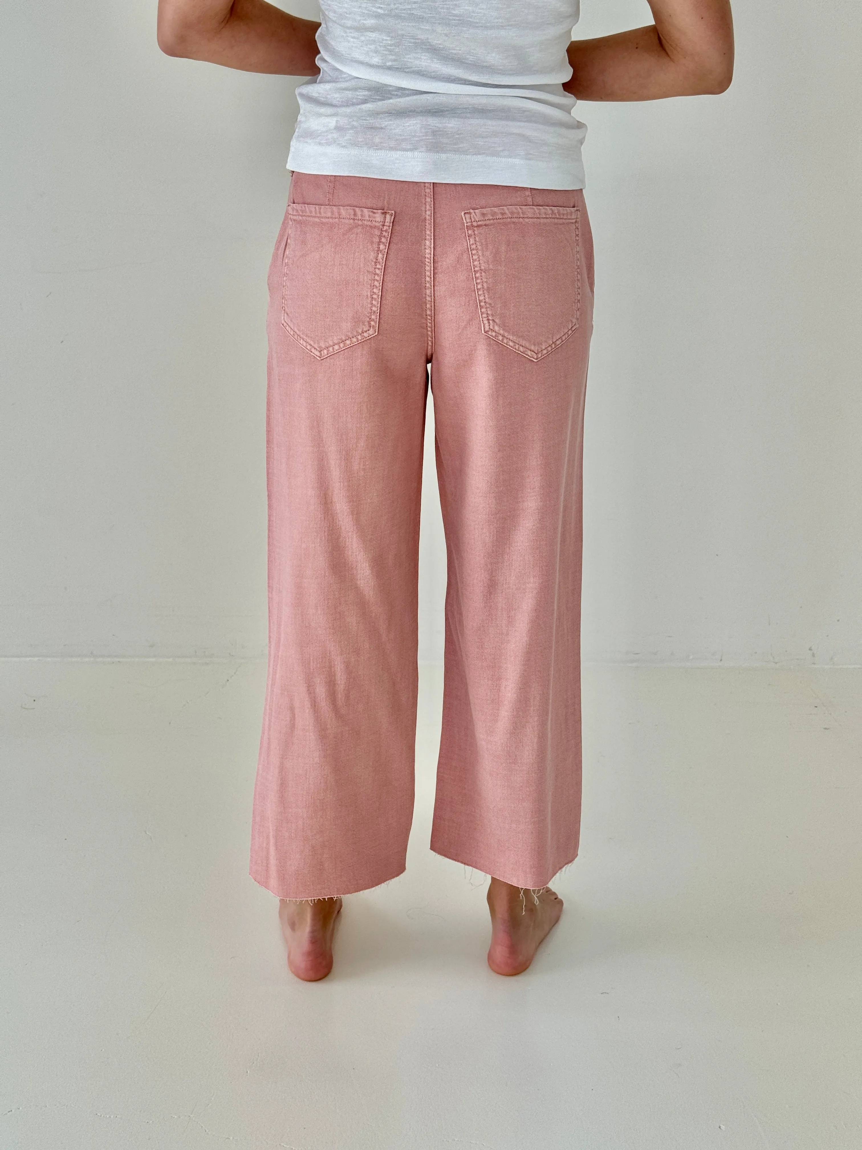 Liverpool Wide Leg Pant in Rose Blush