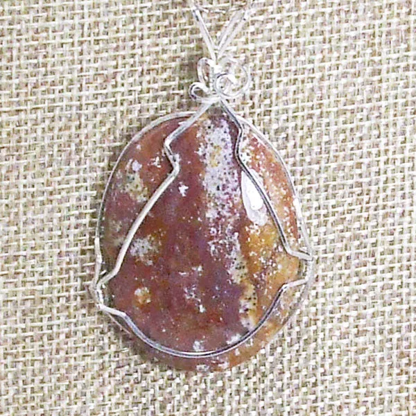 Macia Wire Wrap Cabochon Pendant Necklace