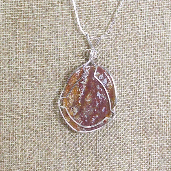 Macia Wire Wrap Cabochon Pendant Necklace