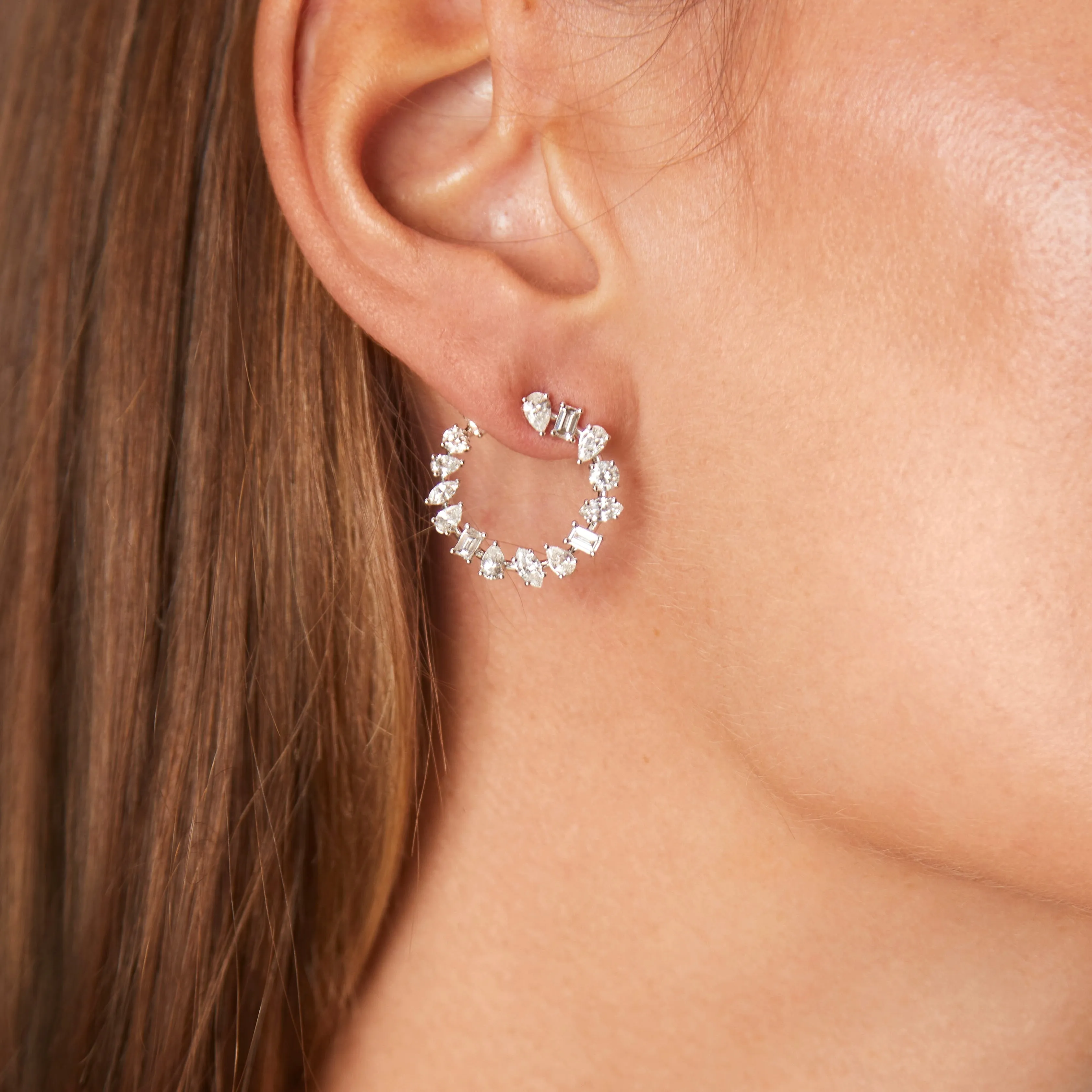 Medium Multi-Shape Open Hoop Earrings