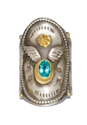 Melinda Risk Winged Apatite Saddle Ring