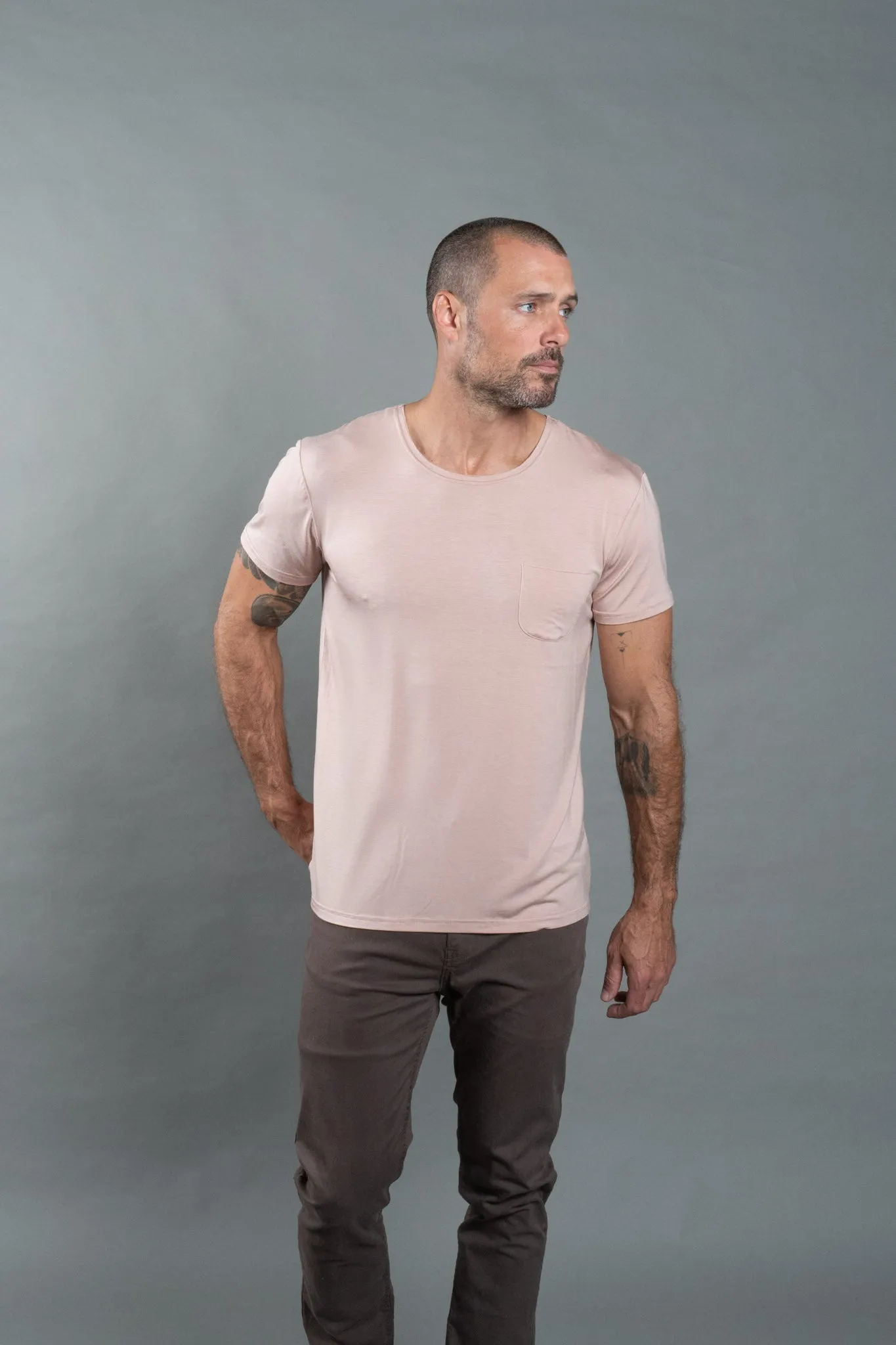 Men's Modal Pocket Sailor Crew Neck Tee