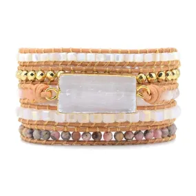 Moon Goddess Selenite Wrap Bracelet