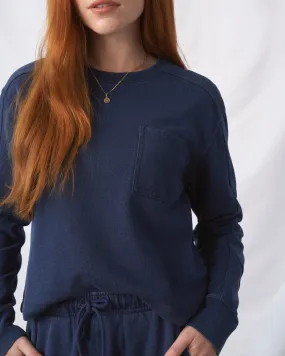 Organic Indigo Cropped Sweatshirt