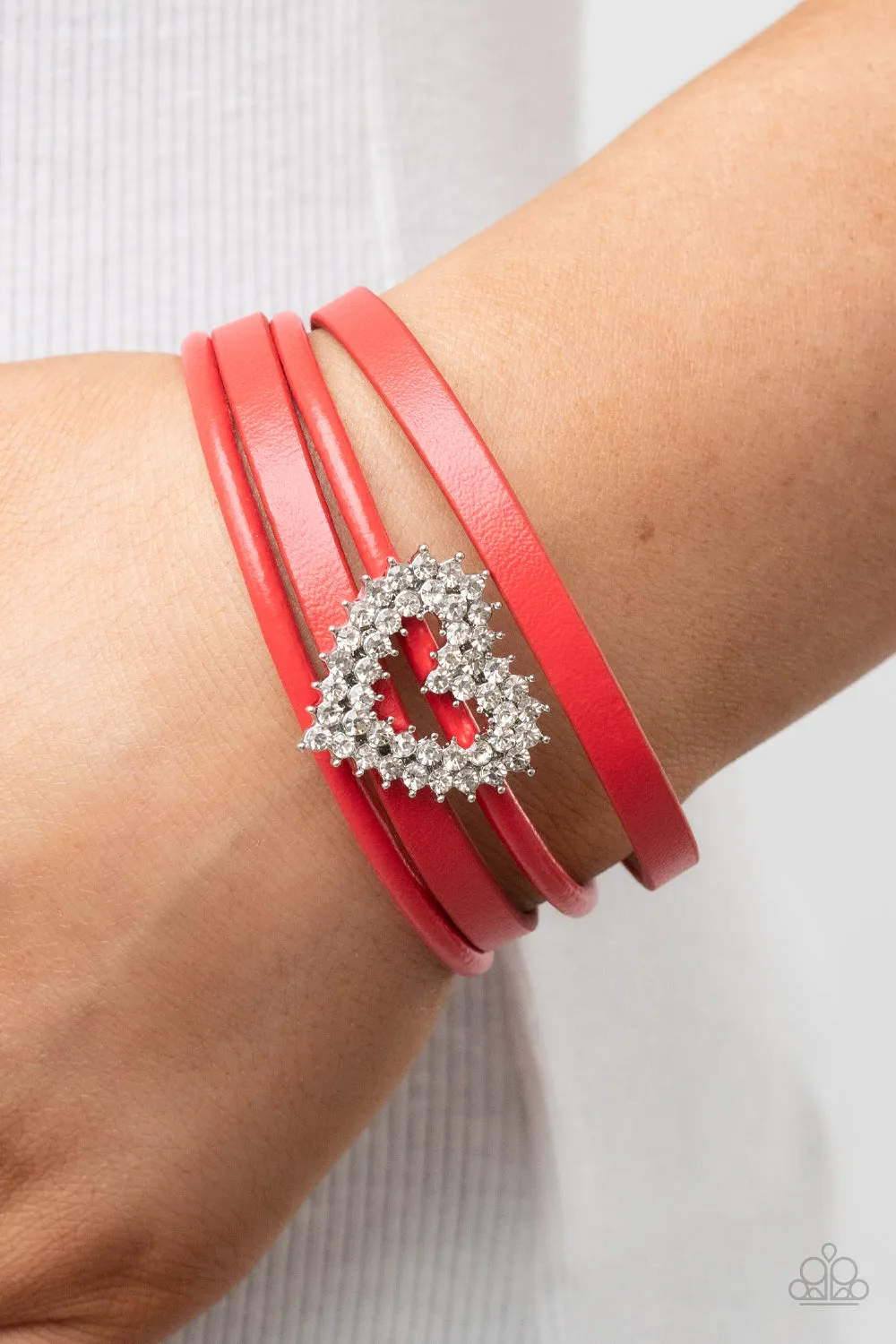 Paparazzi Wildly in Love Red Wrap Bracelet